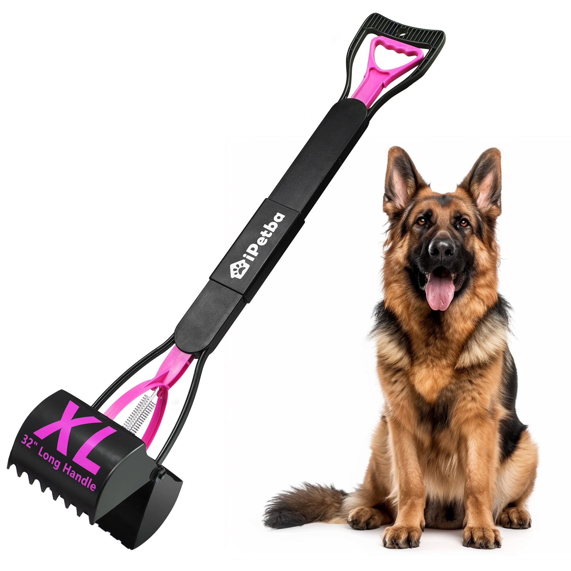 iPetba No-Bend Pooper Scooper | Long Handle, Foldable & Heavy Duty