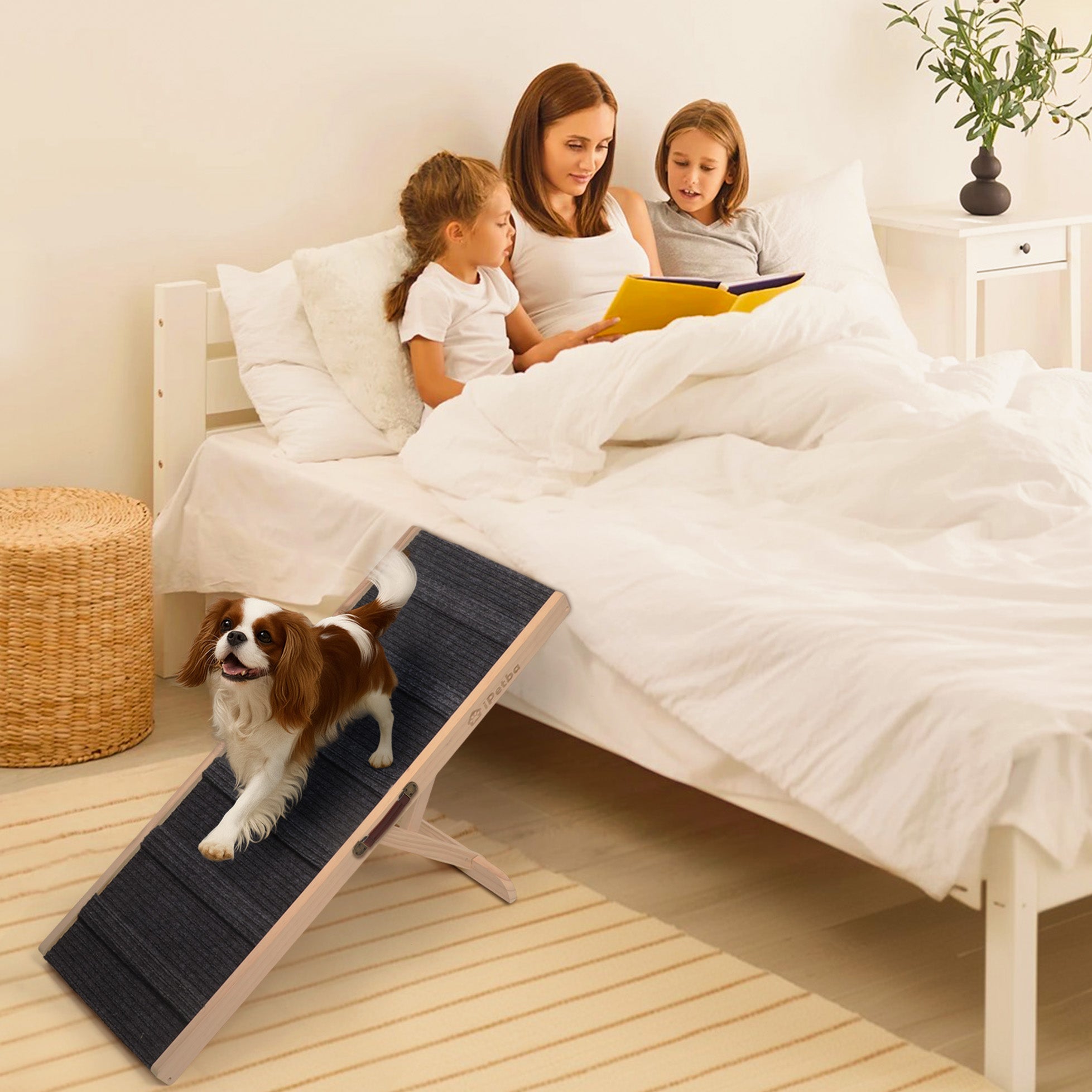 iPetba Gentle-Step Ramp | Joint-Friendly Bed Access for Small & Medium Dogs