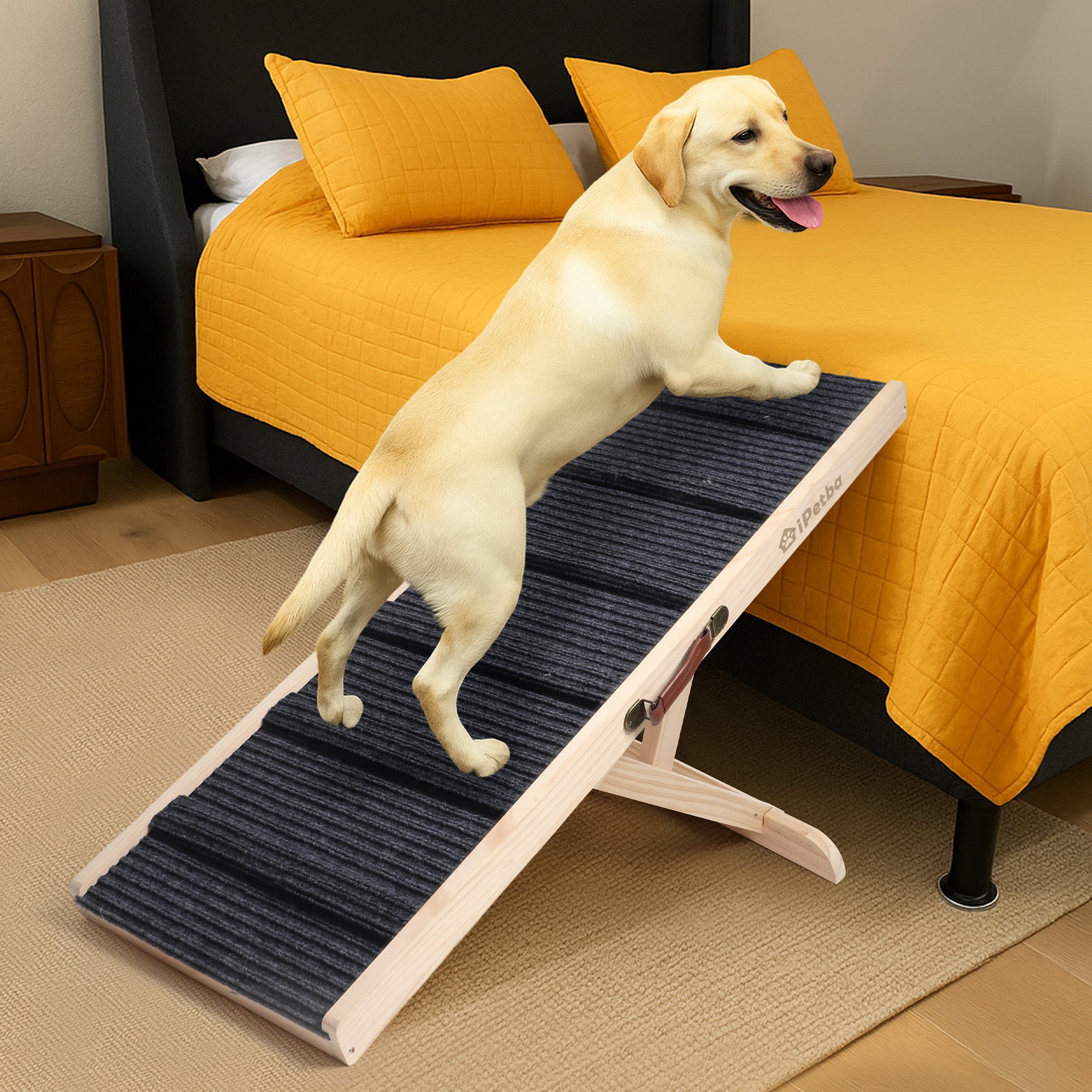 iPetba Gentle-Step Ramp | Joint-Friendly Bed Access for Small & Medium Dogs