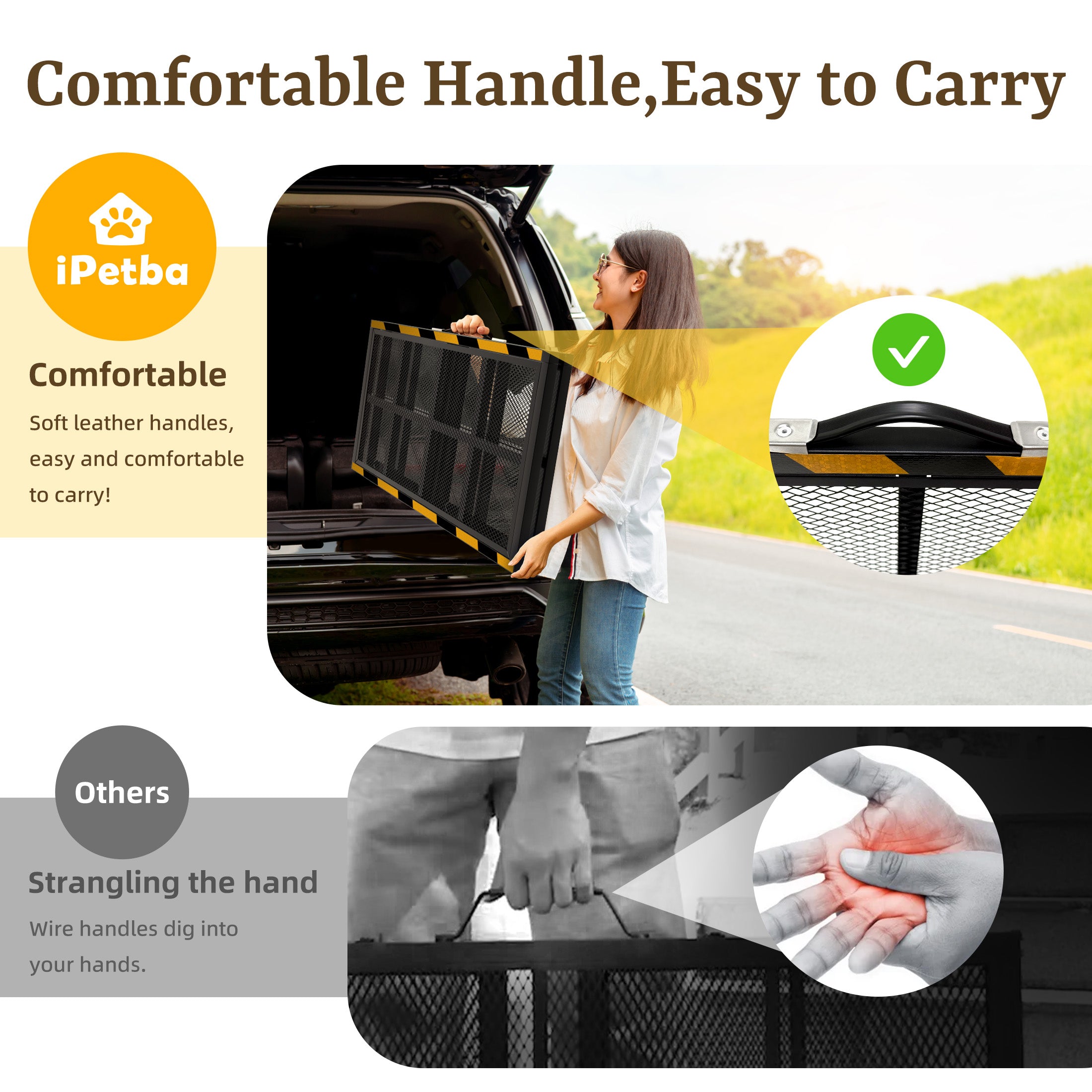 iPetba Extra-Wide 3X Folding Car Ramp | SUV, Truck & RV Access for Large Dogs