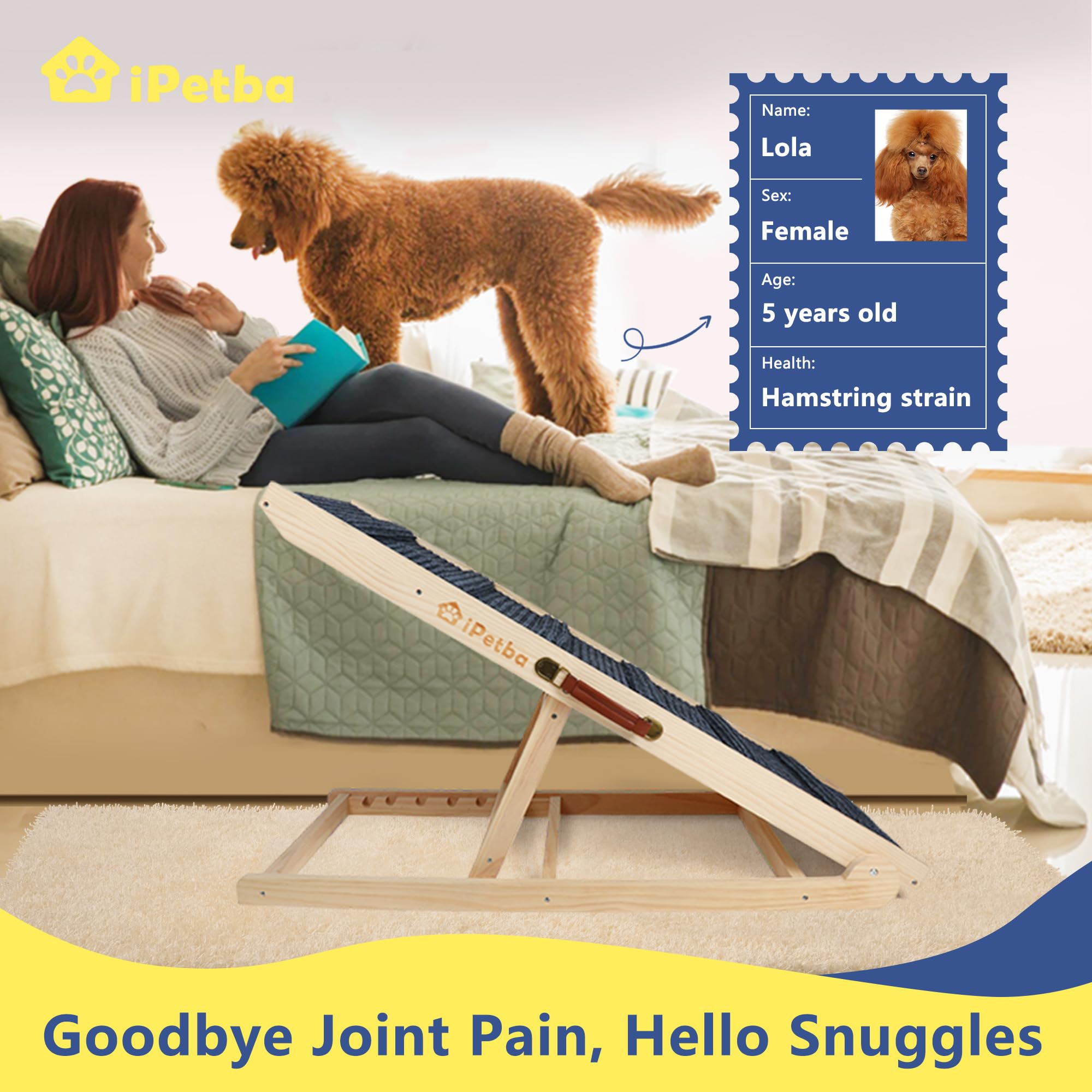 iPetba Heavy-Duty Bed Ramp | Safe, Easy Access for Large & Giant Breeds