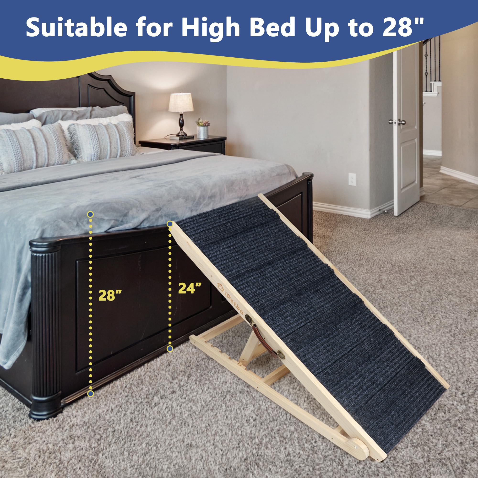 iPetba Heavy-Duty Bed Ramp | Safe, Easy Access for Large & Giant Breeds