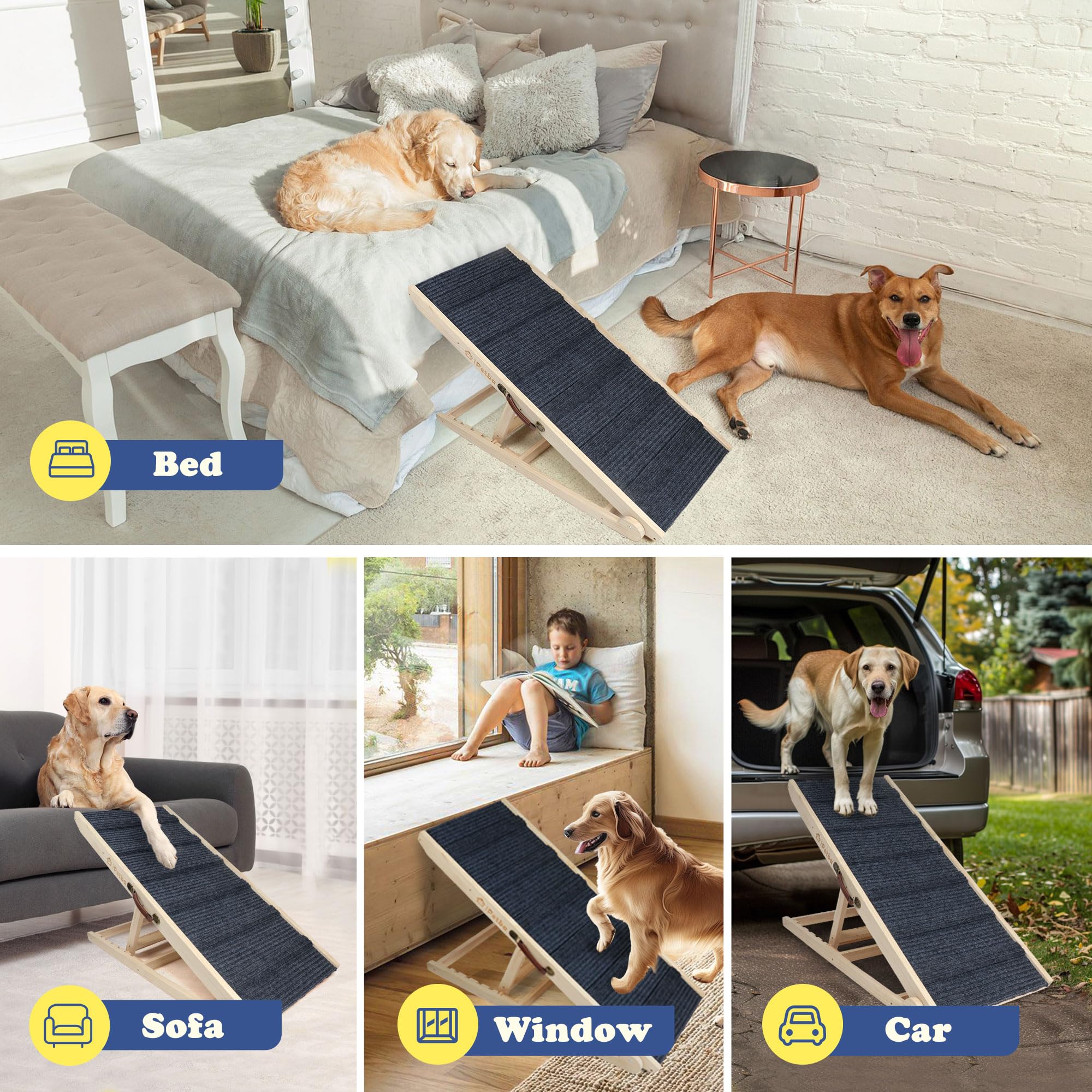 iPetba Heavy-Duty Bed Ramp | Safe, Easy Access for Large & Giant Breeds