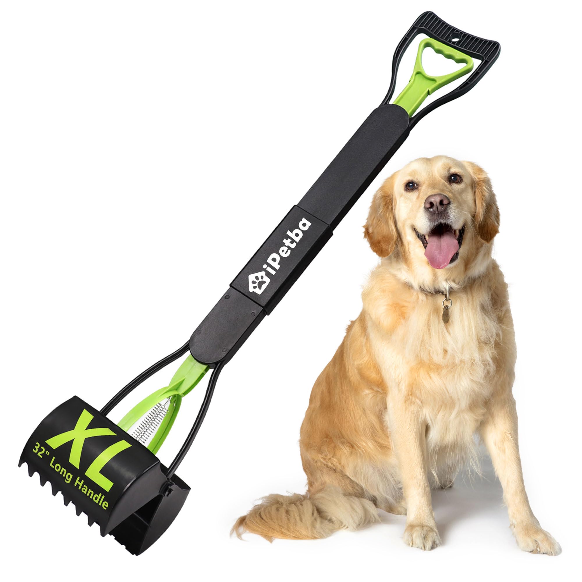 iPetba No-Bend Pooper Scooper | Long Handle, Foldable & Heavy Duty